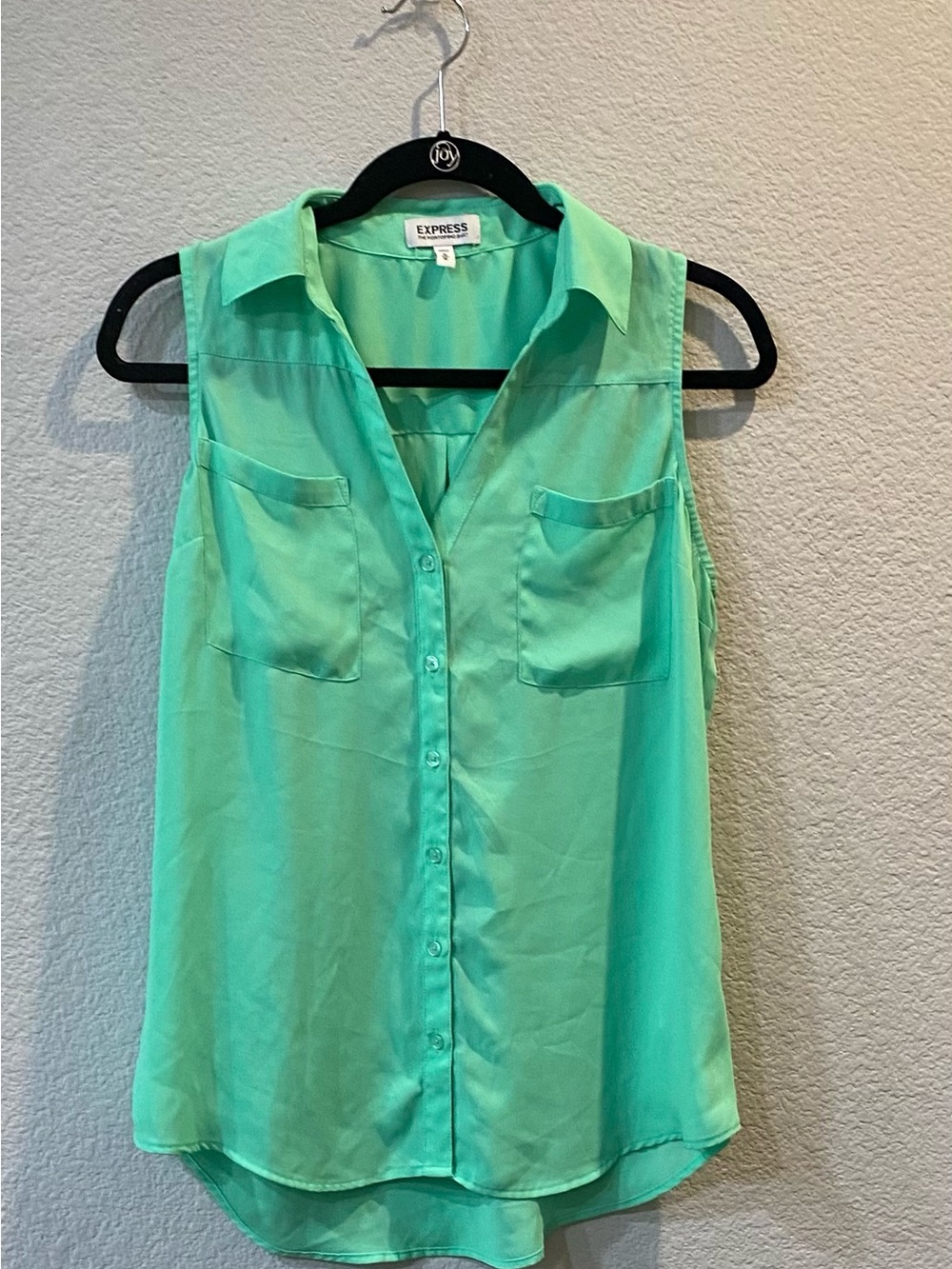 Express Portofino Sleeveless Shirt - Mint Green